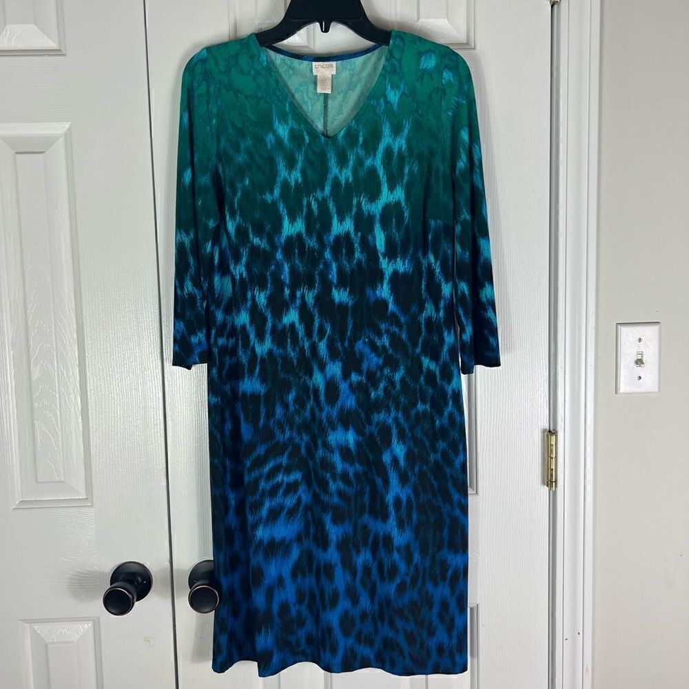Chicos Tri Color Womens MIDI Dress Size 0